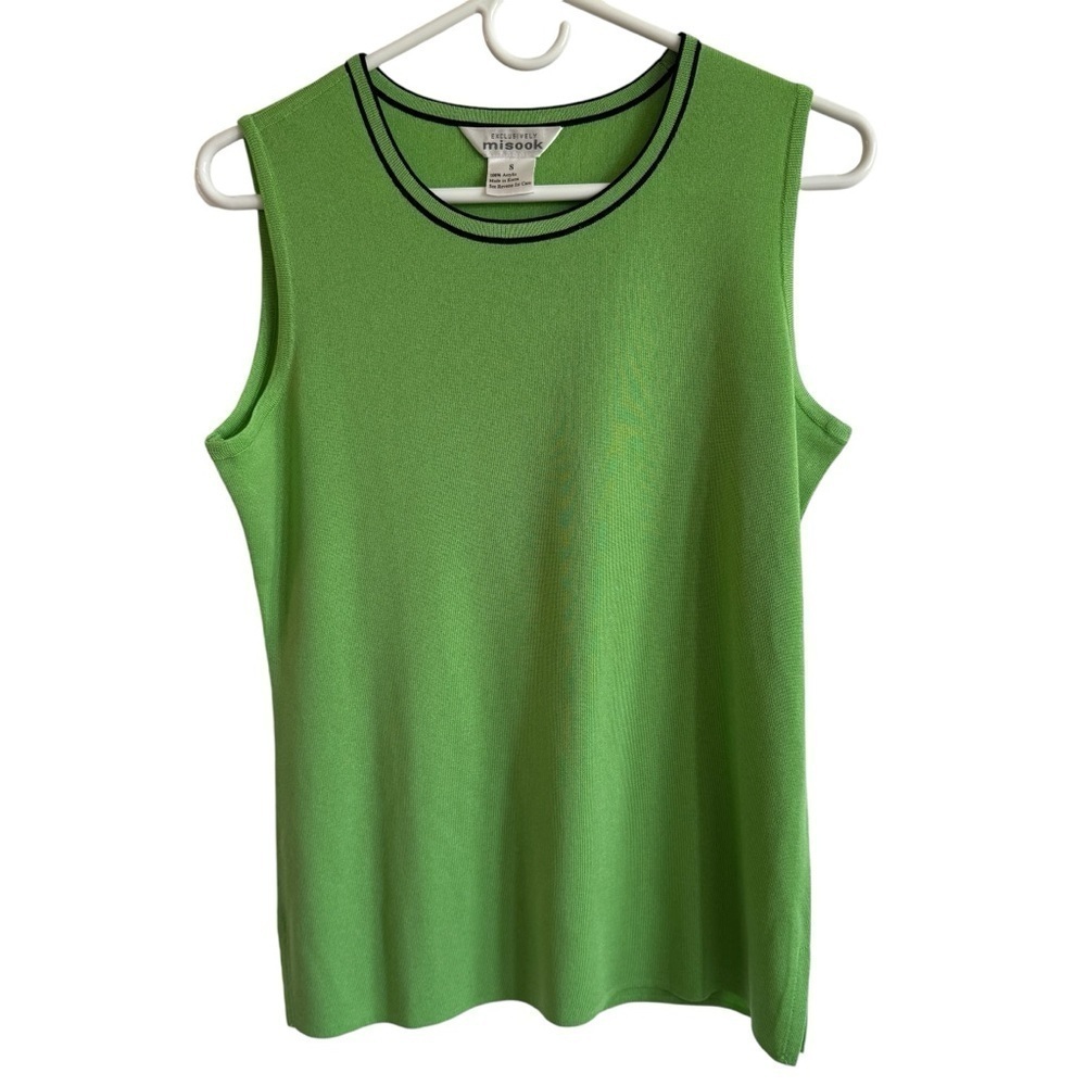 Misook Green Sleeveless Top, Size S